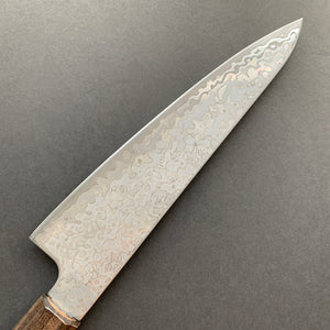 Tall Petty knife, SLD steel, Kurozome Damascus finish, Hikari range - Hatsukokoro