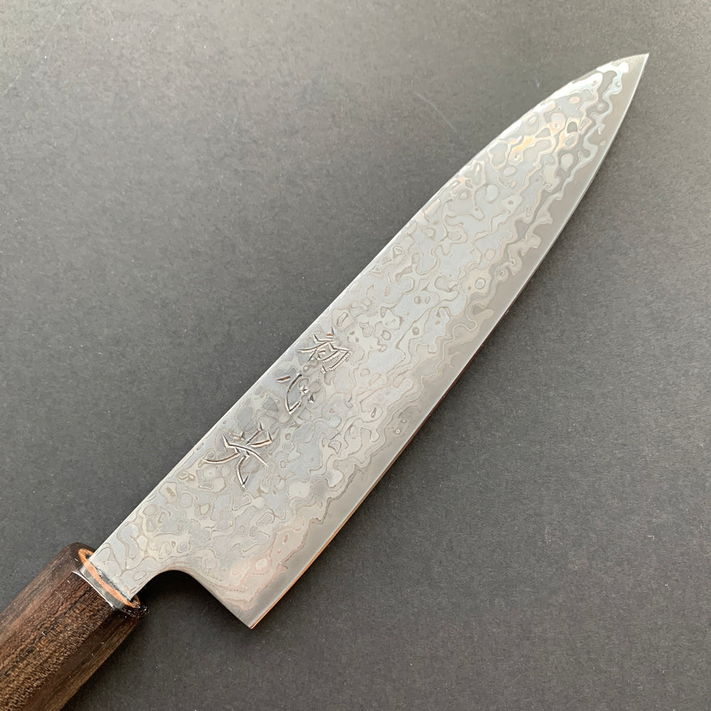 Petty knife, SLD steel, Kurozome Damascus finish, Hikari range - Hatsukokoro