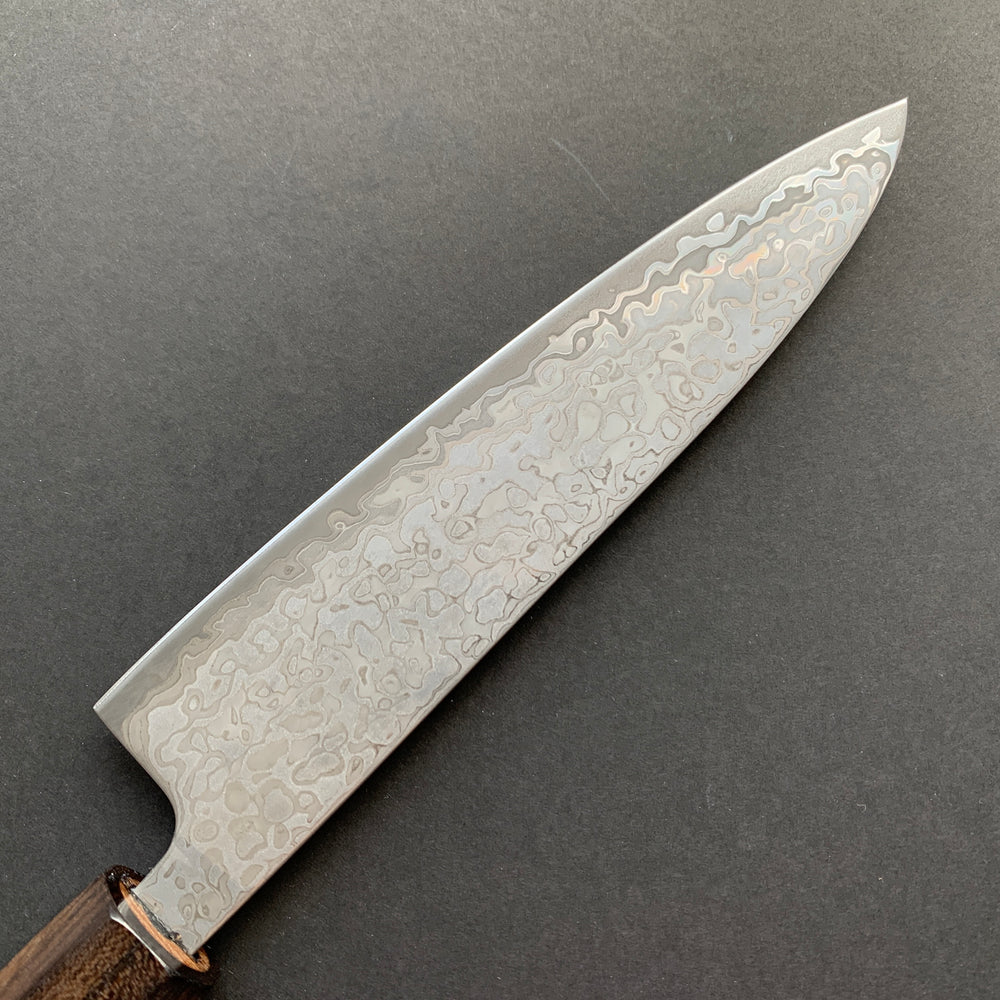 Petty knife, SLD steel, Kurozome Damascus finish, Hikari range - Hatsukokoro