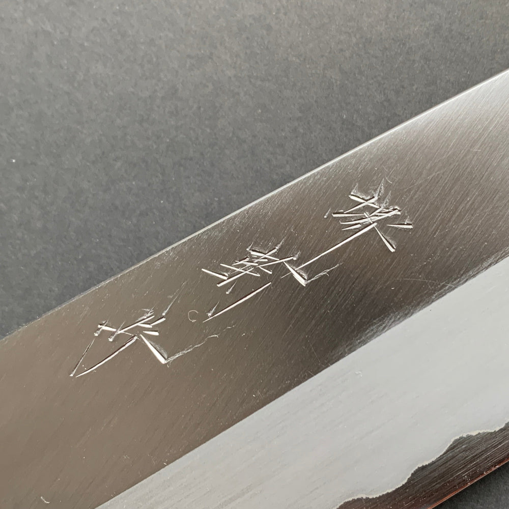 Gyuto knife, Shirogami 1 Carbon Steel with Stainless Steel cladding, Polished finish  - Togashi Kenji