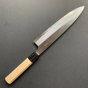 Gyuto knife, Shirogami 1 Carbon Steel with Stainless Steel cladding, Polished finish  - Togashi Kenji
