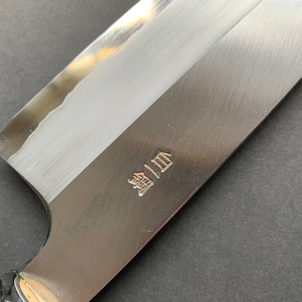 Gyuto knife, Shirogami 1 Carbon Steel with Stainless Steel cladding, Polished finish  - Togashi Kenji