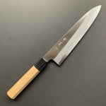 Gyuto Knife, Shirogami 1 Carbon Steel with Stainless Steel cladding, Polished finish - Sakai Kikumori x Nakagawa Hamono