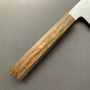 Kiritsuke Gyuto Knife, Shirogami 2 Carbon Steel with Stainless Steel cladding, Kasumi finish - Sakai Kikumori