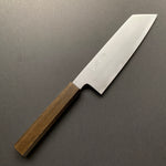 Kiritsuke Santoku Knife, Shirogami 2 Carbon Steel with Stainless Steel cladding, Kasumi finish - Sakai Kikumori