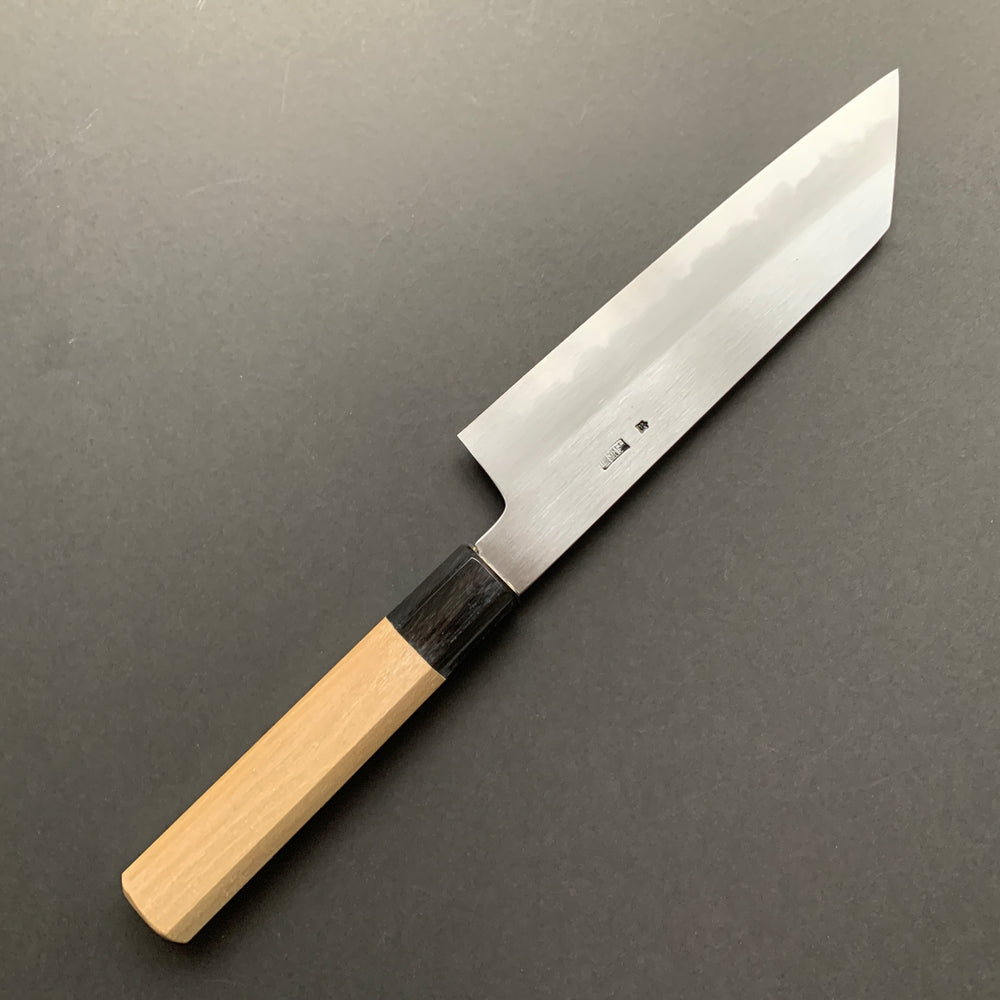 Kiritsuke Santoku Knife, Shirogami 2 with iron cladding, Kasumi finish, Kikuzuki Kasumi range - Sakai Kikumori