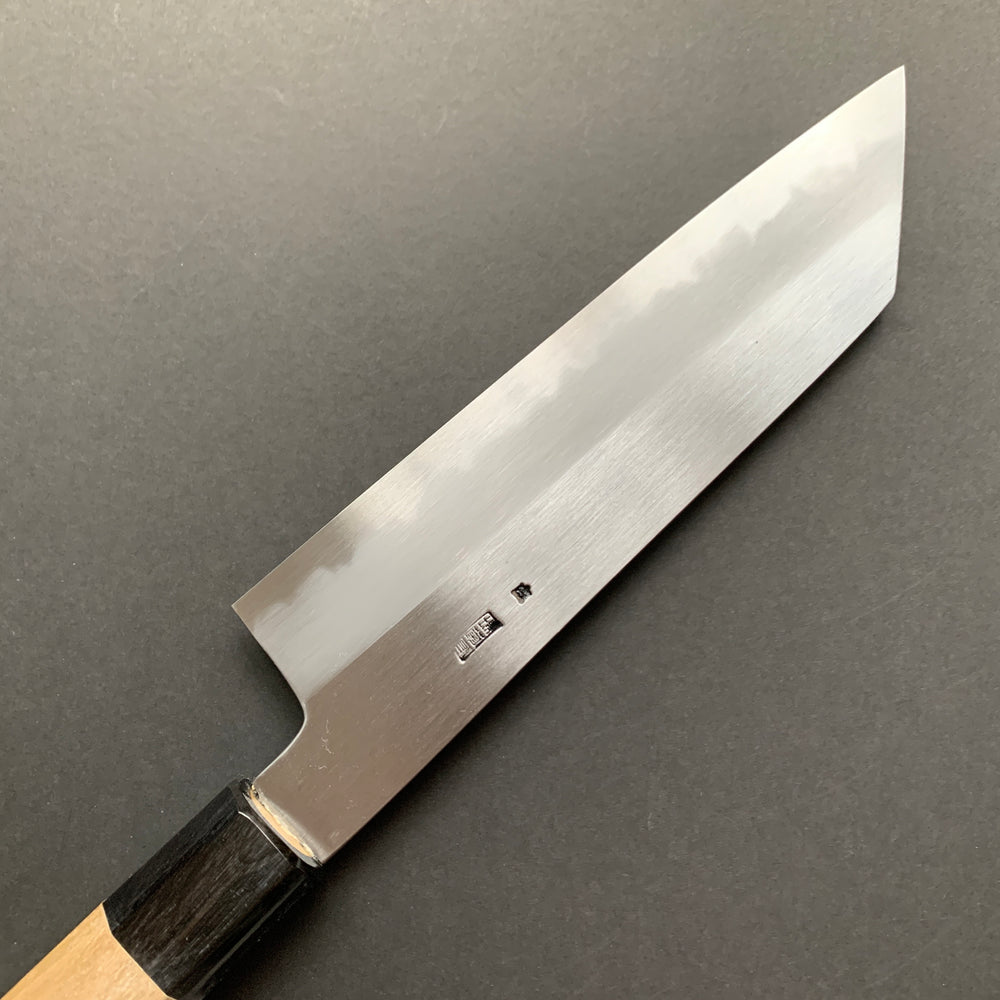 Kiritsuke Santoku Knife, Shirogami 2 with iron cladding, Kasumi finish, Kikuzuki Kasumi range - Sakai Kikumori