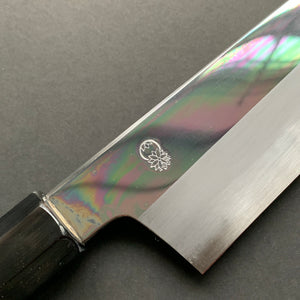Gyuto Knife, Aogami 1 Carbon Steel with Soft Iron Cladding, mirror polished finish, Choyo range - Sakai Kikumori