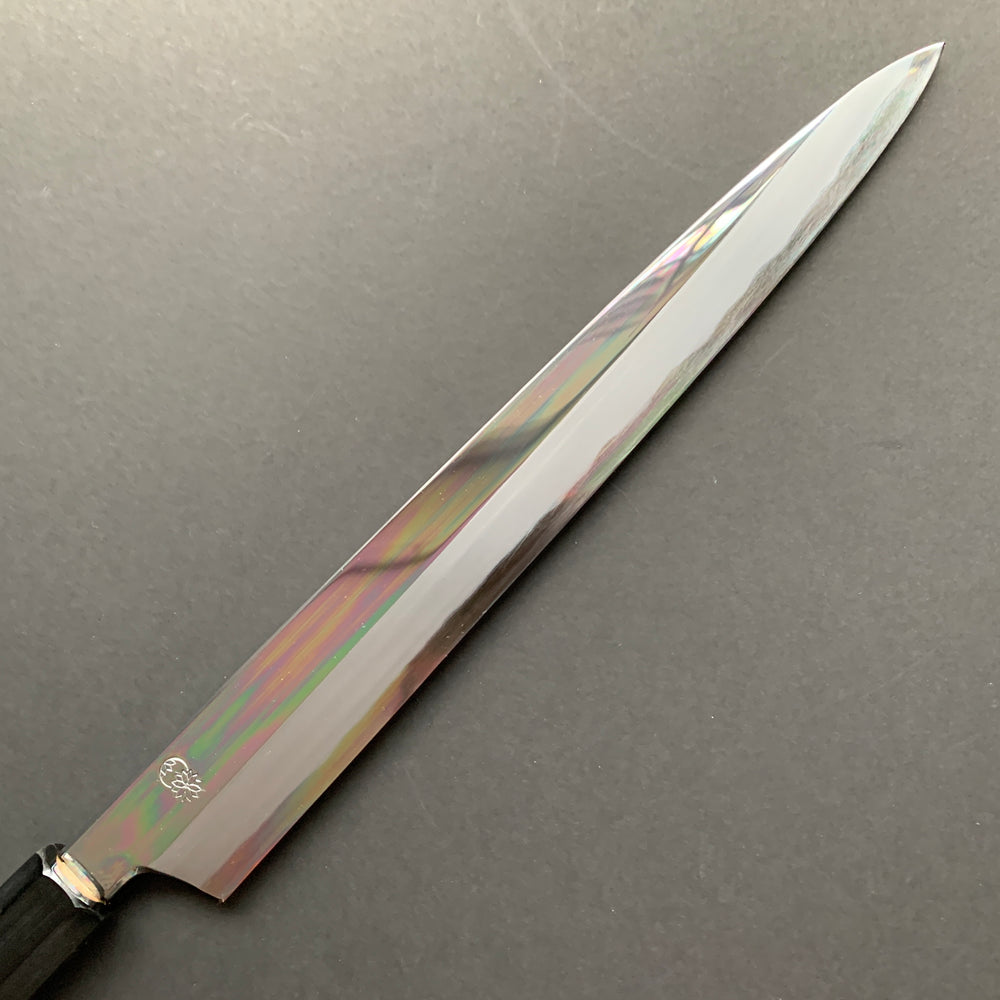 Yanagiba Knife, Shirogami 2 with iron cladding, mirror polished finish, Choyo range - Sakai Kikumori