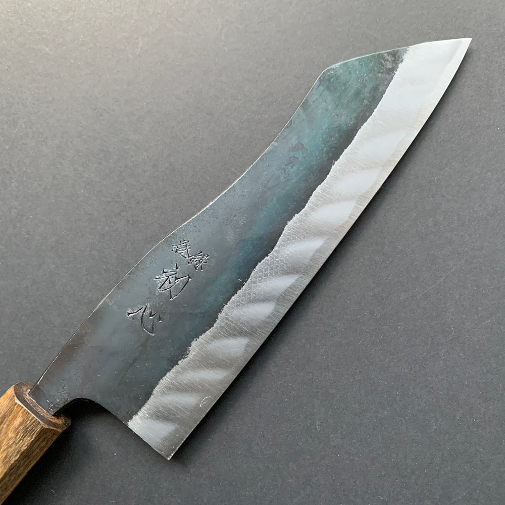 Hakata knife, Aogami 2 with iron cladding, Kurouchi finish - Hatsukokoro