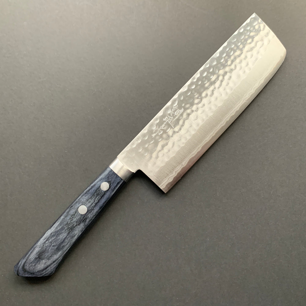 Nakiri knife, VG10, Damascus Tsuchime finish - Masutani