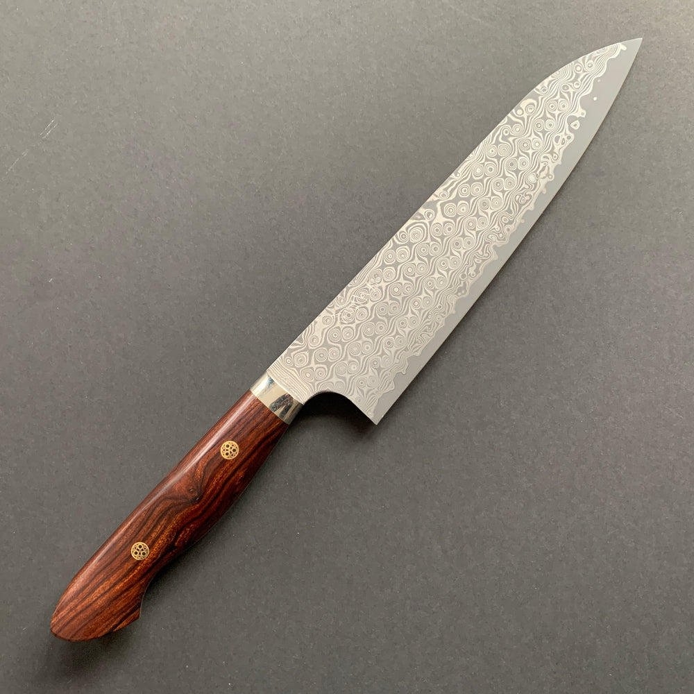 Gyuto knife, SG2 powder steel, Damascus finish, Western style Ironwood handle - Nigara