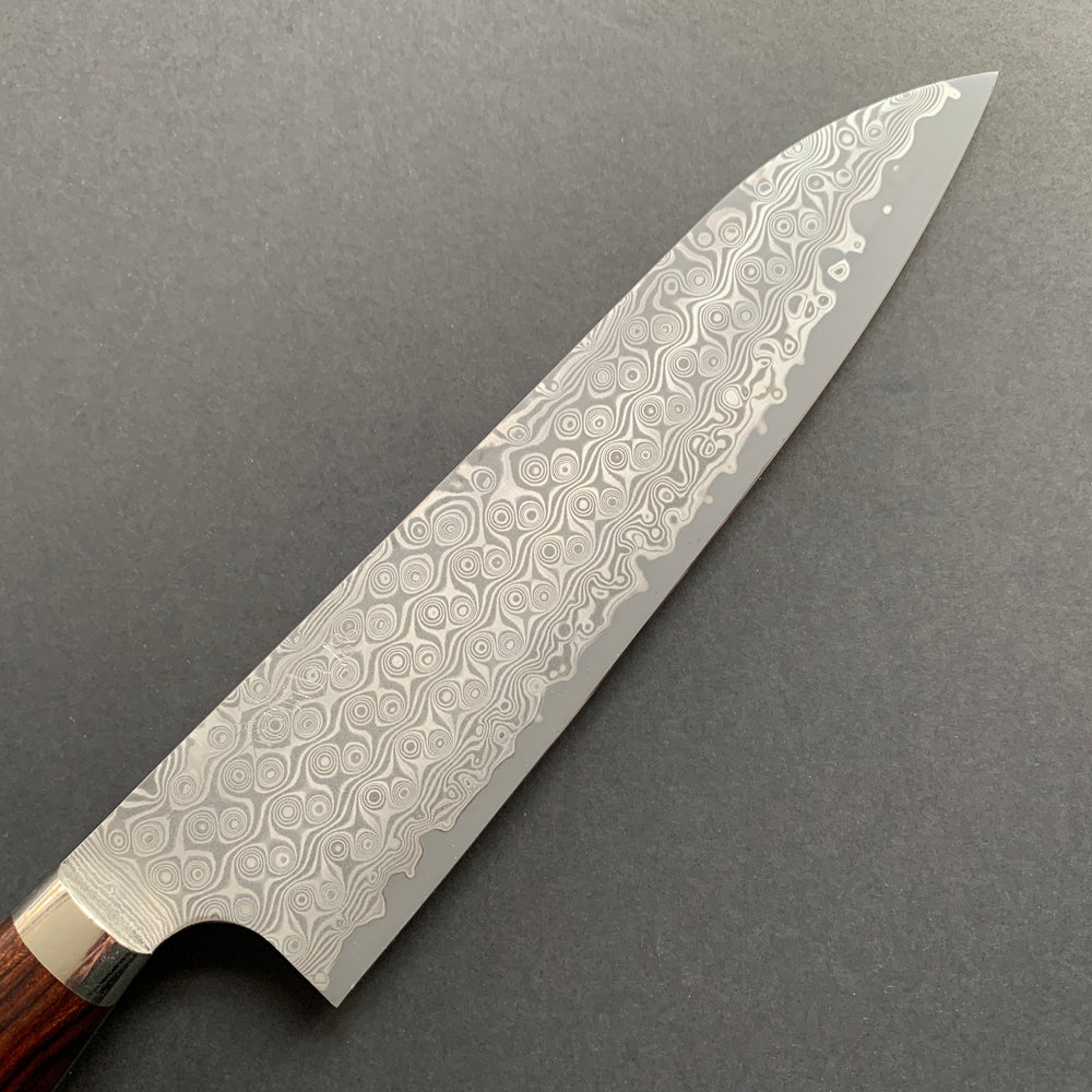Gyuto knife, SG2 powder steel, Damascus finish, Western style Ironwood handle - Nigara