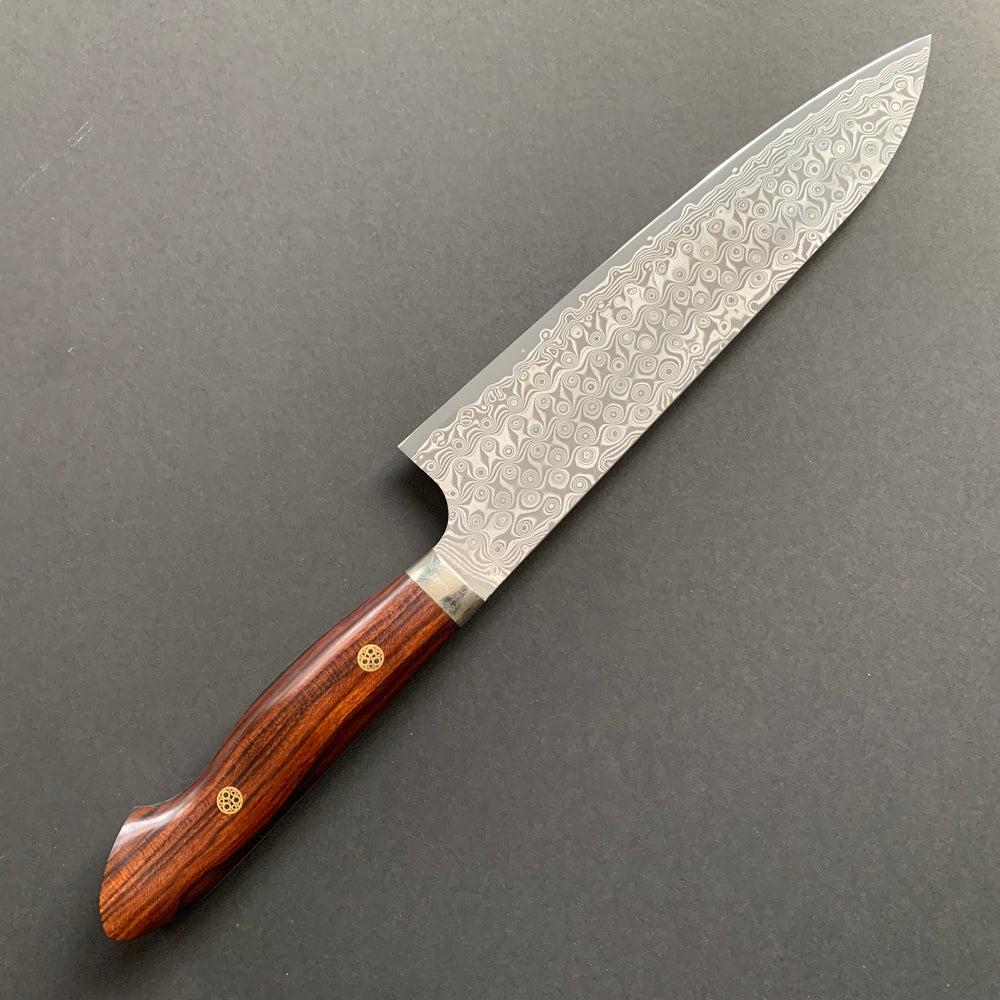Gyuto knife, SG2 powder steel, Damascus finish, Western style Ironwood handle - Nigara