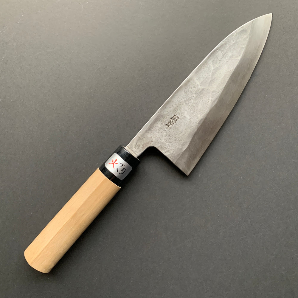 Deba knife, Shirogami 1 with stainless steel cladding, Nashiji finish, Nashiji range, wa handle - Fujiwara