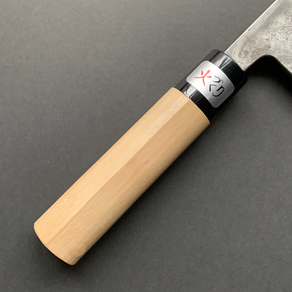 Deba knife, Shirogami 1 with stainless steel cladding, Nashiji finish, Nashiji range, wa handle - Fujiwara