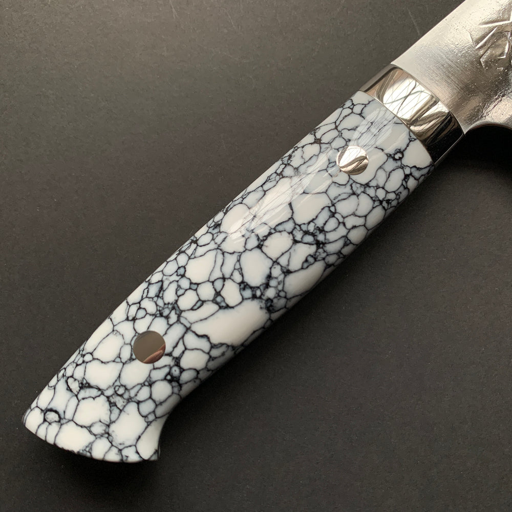 Gyuto knife, SRS13 stainless steel, Tsuchime finish, western style composite stone handle - Saji