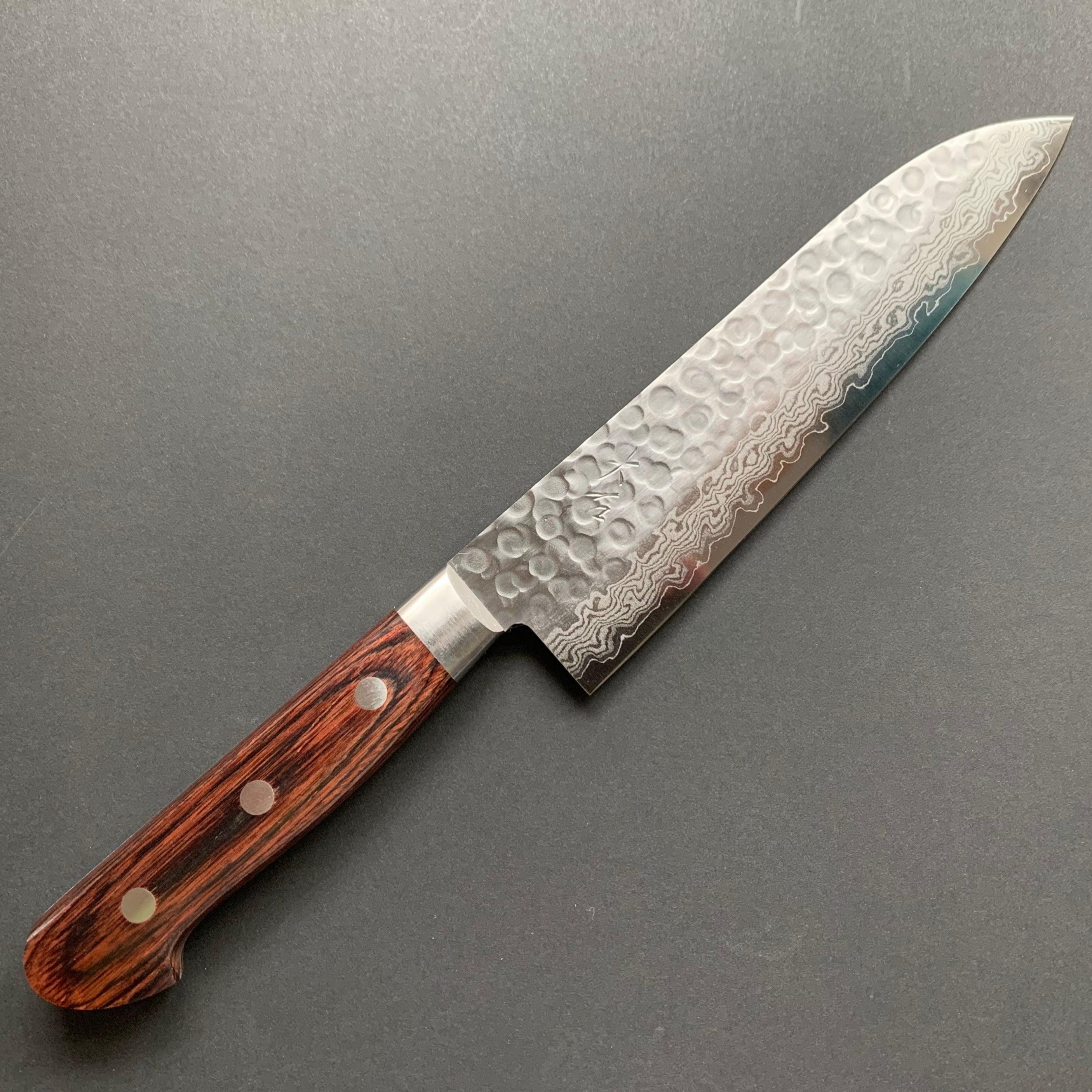Santoku knife, VG10, damascus and tsuchime finish - Ohishi - Kitchen Provisions