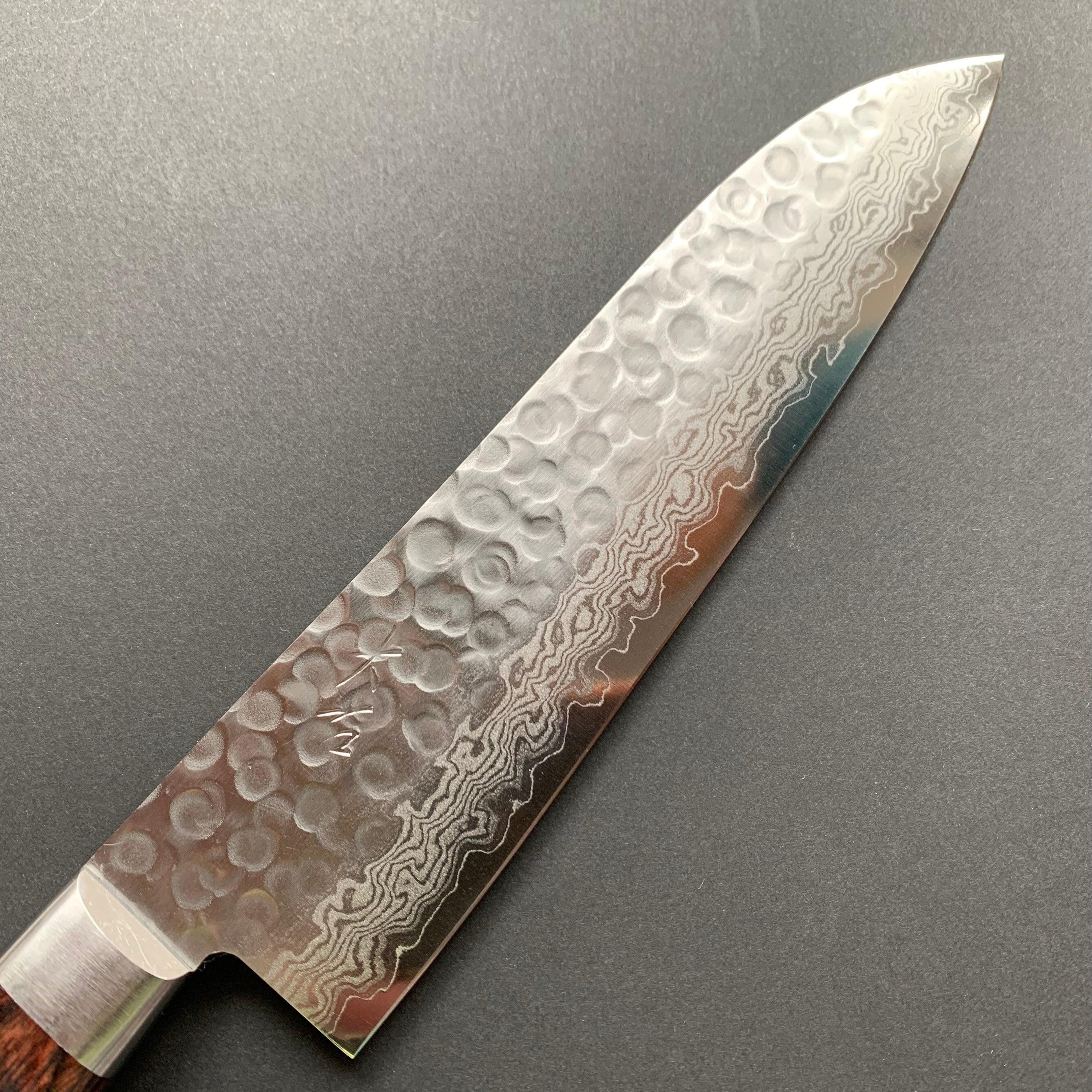 Santoku knife, VG10, damascus and tsuchime finish - Ohishi - Kitchen Provisions