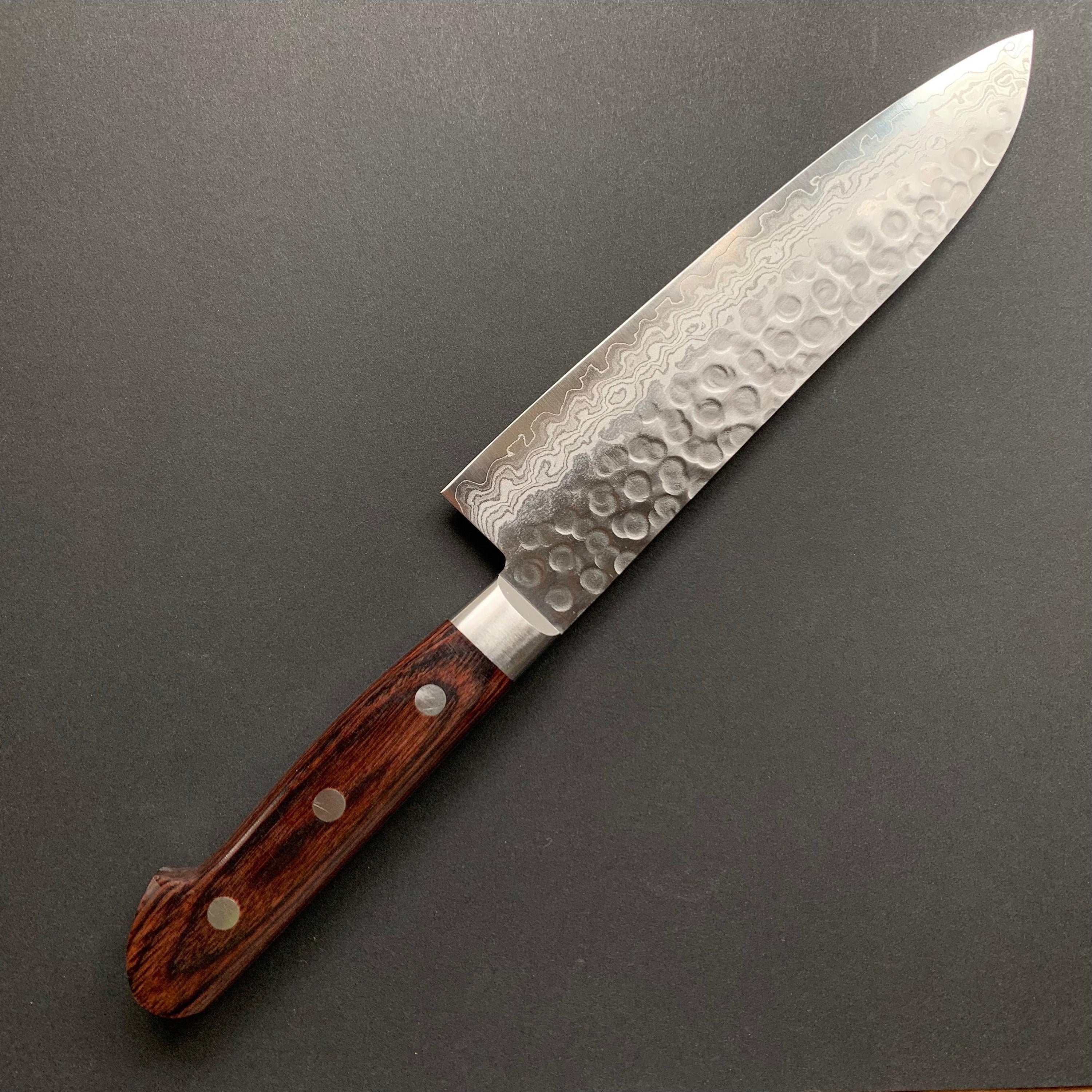 Santoku knife, VG10, damascus and tsuchime finish - Ohishi - Kitchen Provisions