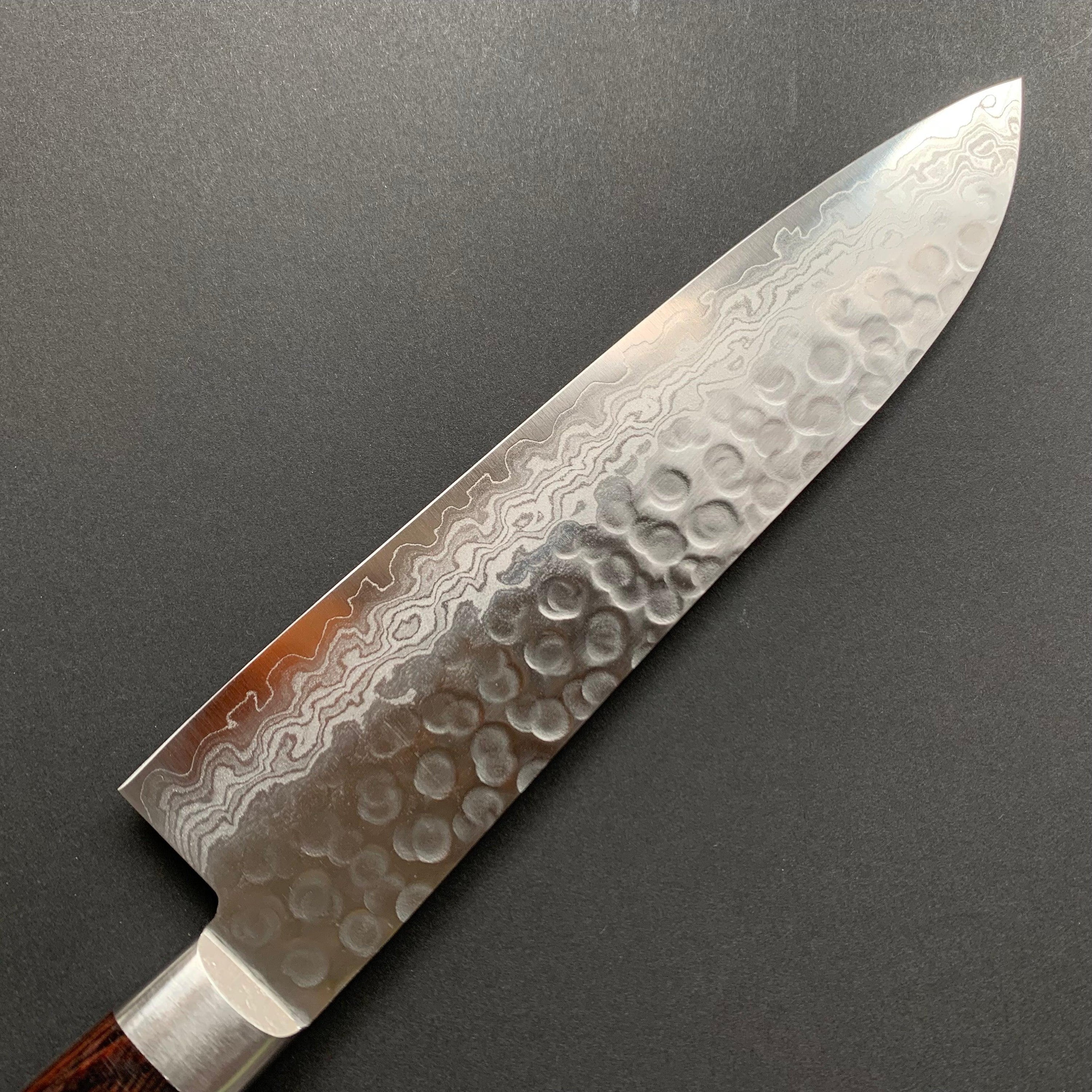 Santoku knife, VG10, damascus and tsuchime finish - Ohishi - Kitchen Provisions