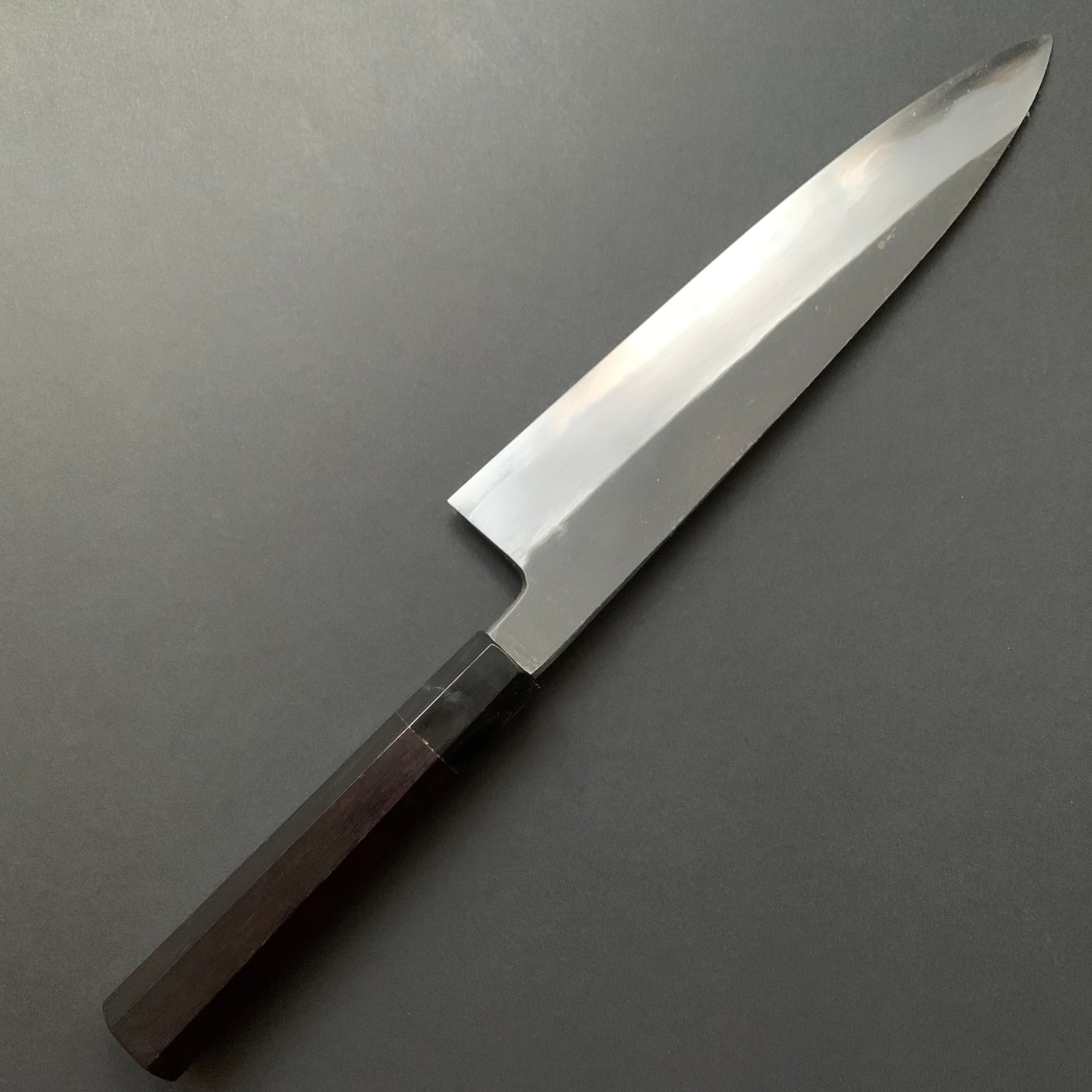 Gyuto knife, Aogami 1 carbon steel with iron cladding, Kurouchi finish, Yoake range - Hatsukokoro