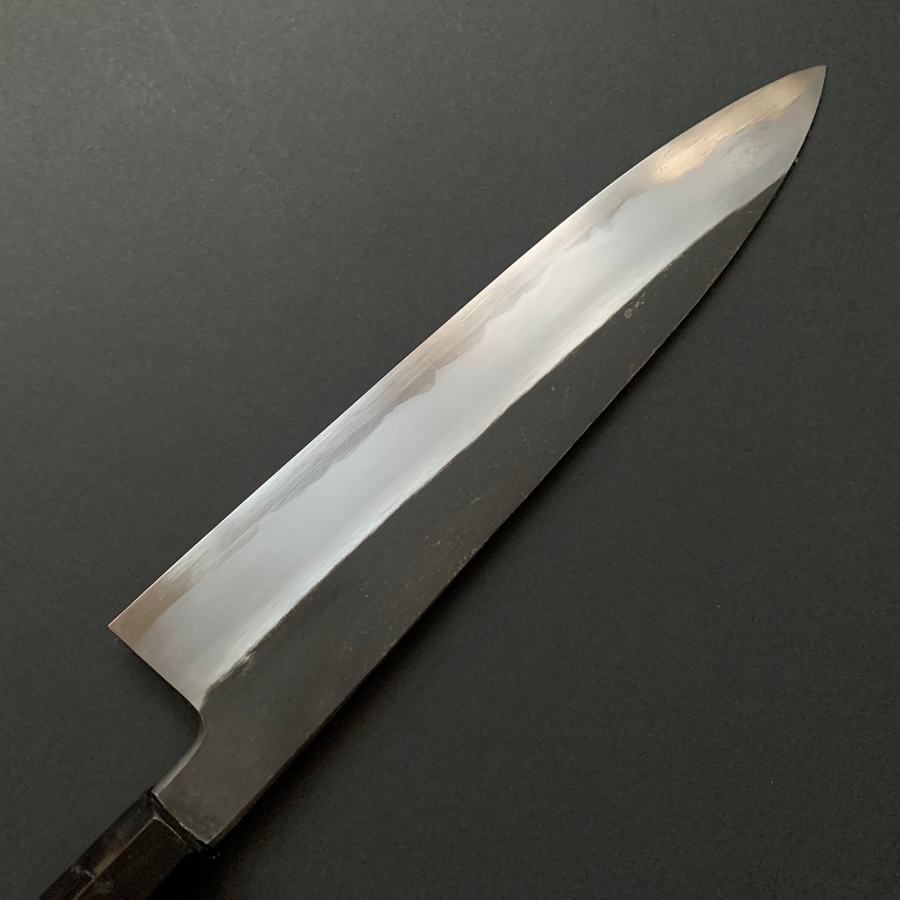 Gyuto knife, Aogami 1 carbon steel with iron cladding, Kurouchi finish, Yoake range - Hatsukokoro