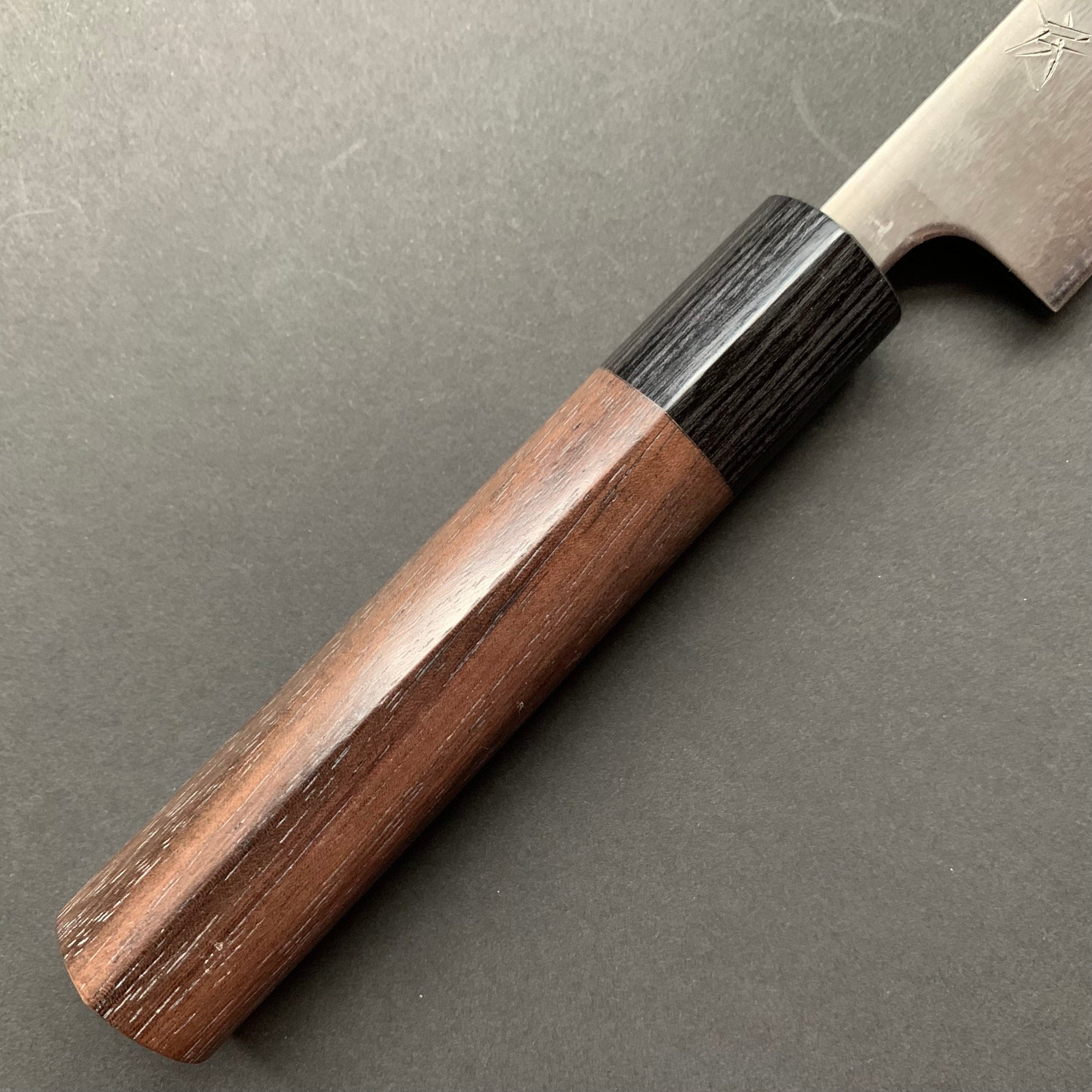 Petty knife, Aogami Super with stainless steel cladding, migaki finish - Akifusa