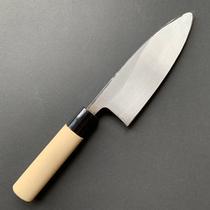 Deba Knife, Left handed, Shirogami 2 Carbon Steel, Iron Clad, Tsuchime and Kurouchi finish - Ittetsu