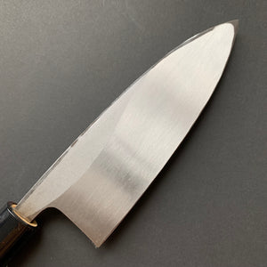 Deba Knife, Left handed, Shirogami 2 Carbon Steel, Iron Clad, Tsuchime and Kurouchi finish - Ittetsu