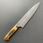 Gyuto knife, VG10 Stainless Steel, Damascus finish, Dyed Cow Horn western style handle - Saji