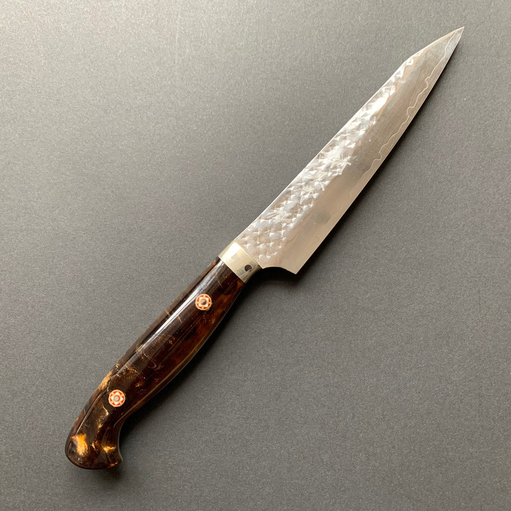 Petty Knife, SG2 Powder Steel, Western style acrylic handle, Tsuchime Finish - Yu Kurosaki