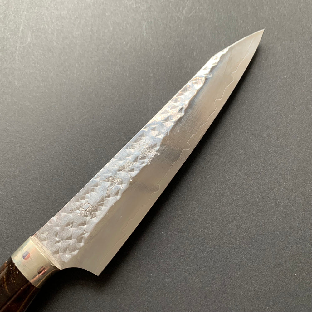 Petty Knife, SG2 Powder Steel, Western style acrylic handle, Tsuchime Finish - Yu Kurosaki