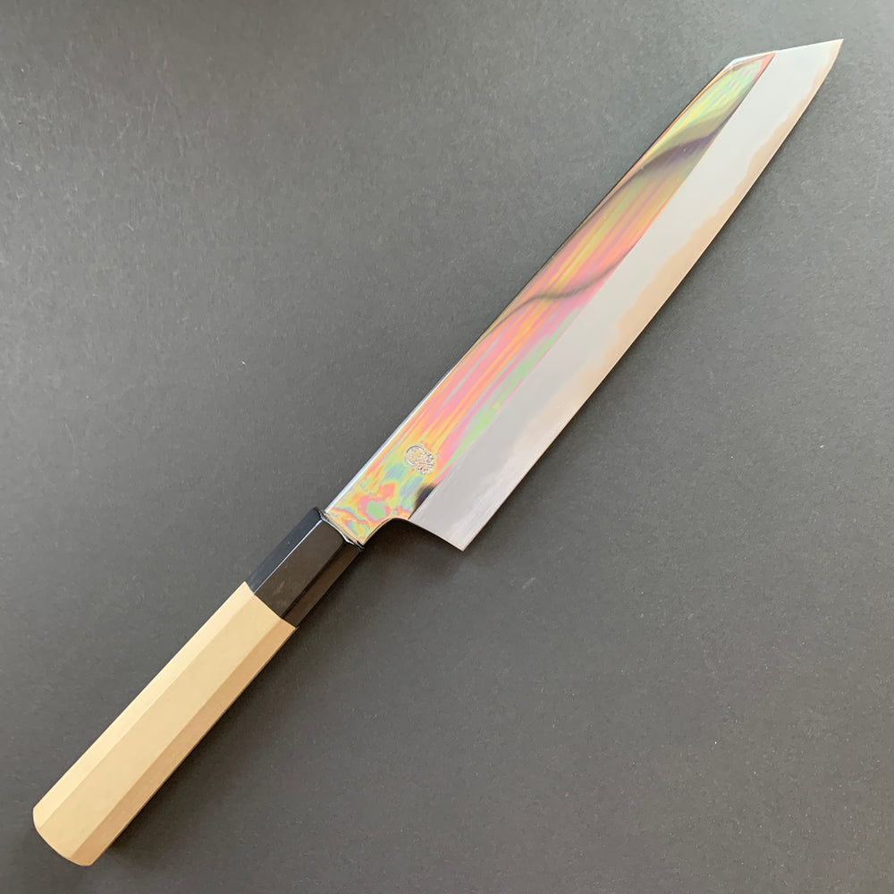 Kiritsuke Gyuto Knife, Shirogami 2 with iron cladding, mirror polished finish, Choyo range - Sakai Kikumori
