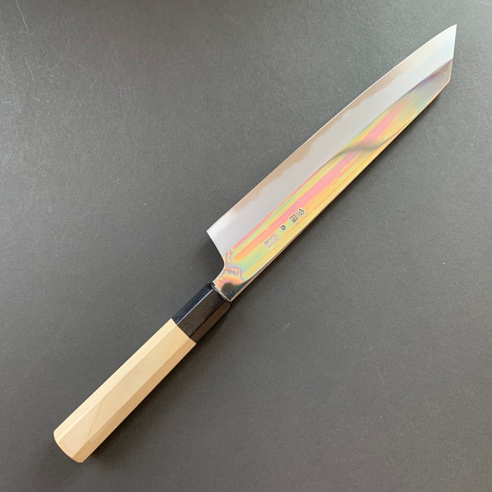 Kiritsuke Gyuto Knife, Shirogami 2 with iron cladding, mirror polished finish, Choyo range - Sakai Kikumori