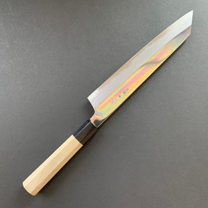 Kiritsuke Gyuto Knife, Shirogami 2 with iron cladding, mirror polished finish, Choyo range - Sakai Kikumori
