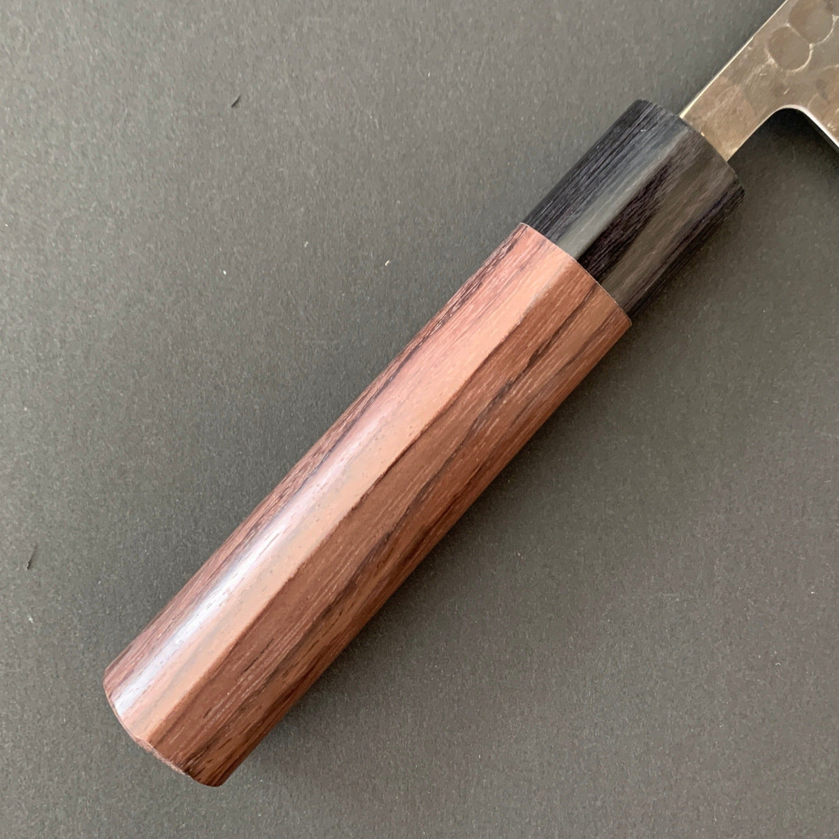 Gyuto knife, Aogami 2 core with stainless steel cladding, kurouchi and tsuchime finish - Ohishi