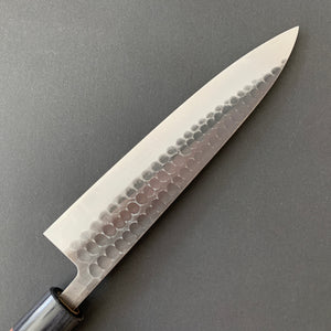 Gyuto knife, Aogami 2 core with stainless steel cladding, kurouchi and tsuchime finish - Ohishi