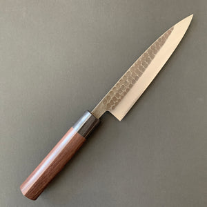 Hiraki knife, Aogami 2 core with stainless steel cladding, tsuchime and kurouchi Finish - Ohishi