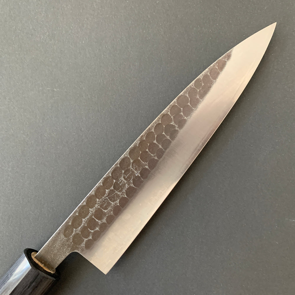 Hiraki knife, Aogami 2 core with stainless steel cladding, tsuchime and kurouchi Finish - Ohishi
