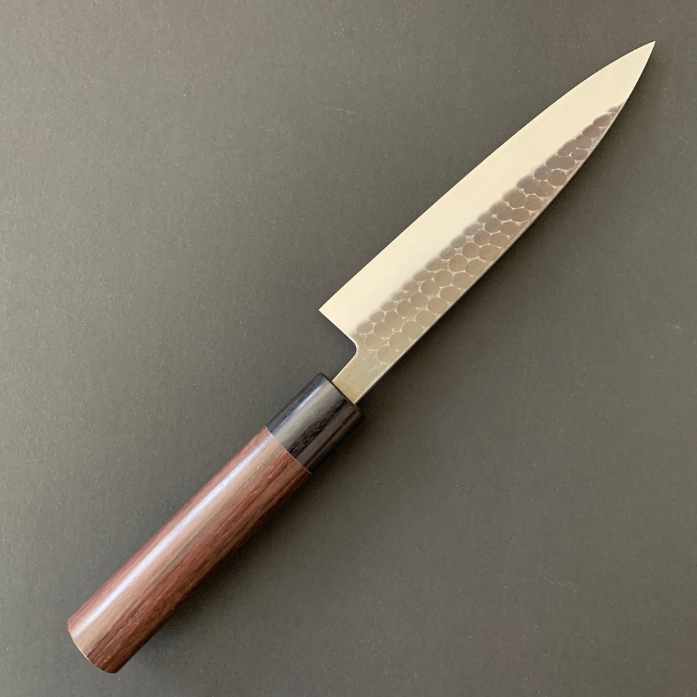 Hiraki knife, Aogami 2 core with stainless steel cladding, tsuchime and kurouchi Finish - Ohishi