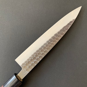 Hiraki knife, Aogami 2 core with stainless steel cladding, tsuchime and kurouchi Finish - Ohishi