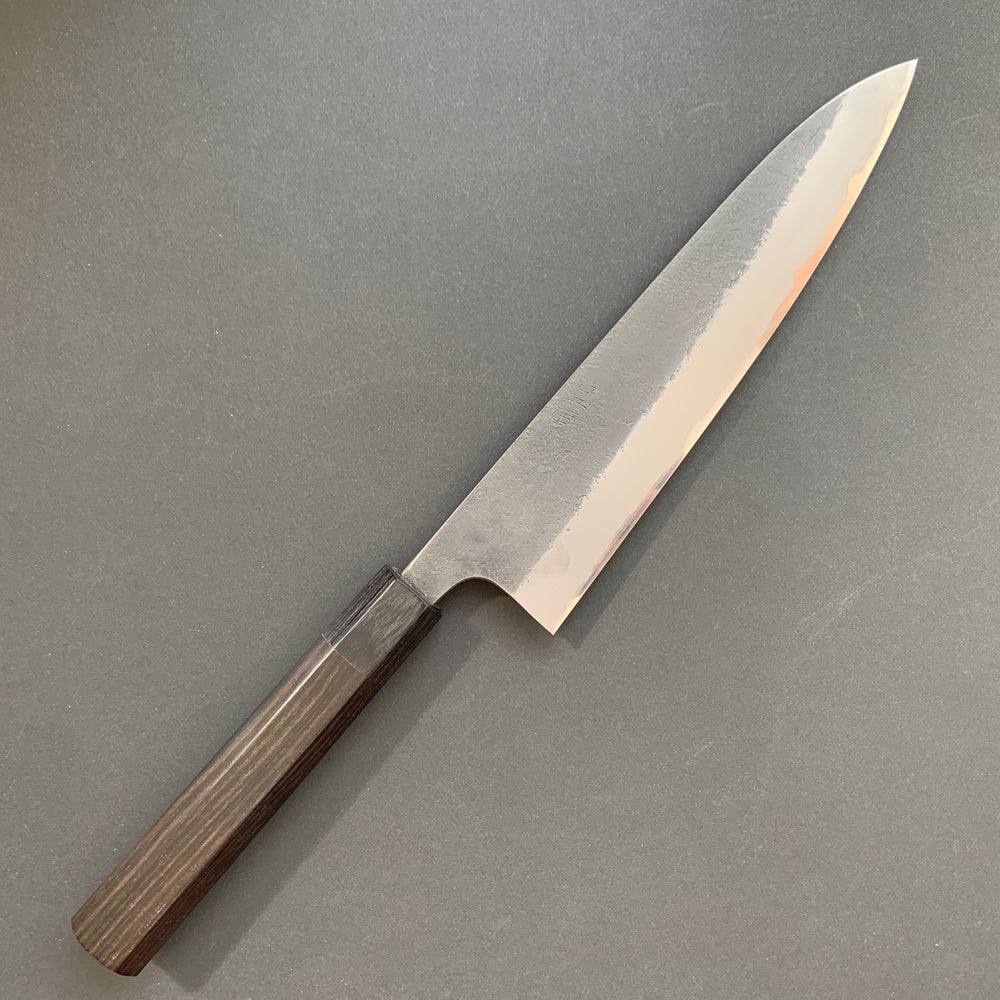 Gyuto knife, Aogami 2 with Iron cladding, Kurouchi and Nashiji finish - Akifusa