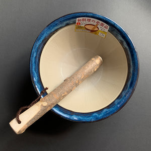 Traditional Japanese mortar and pestle - suribachi and surikogi