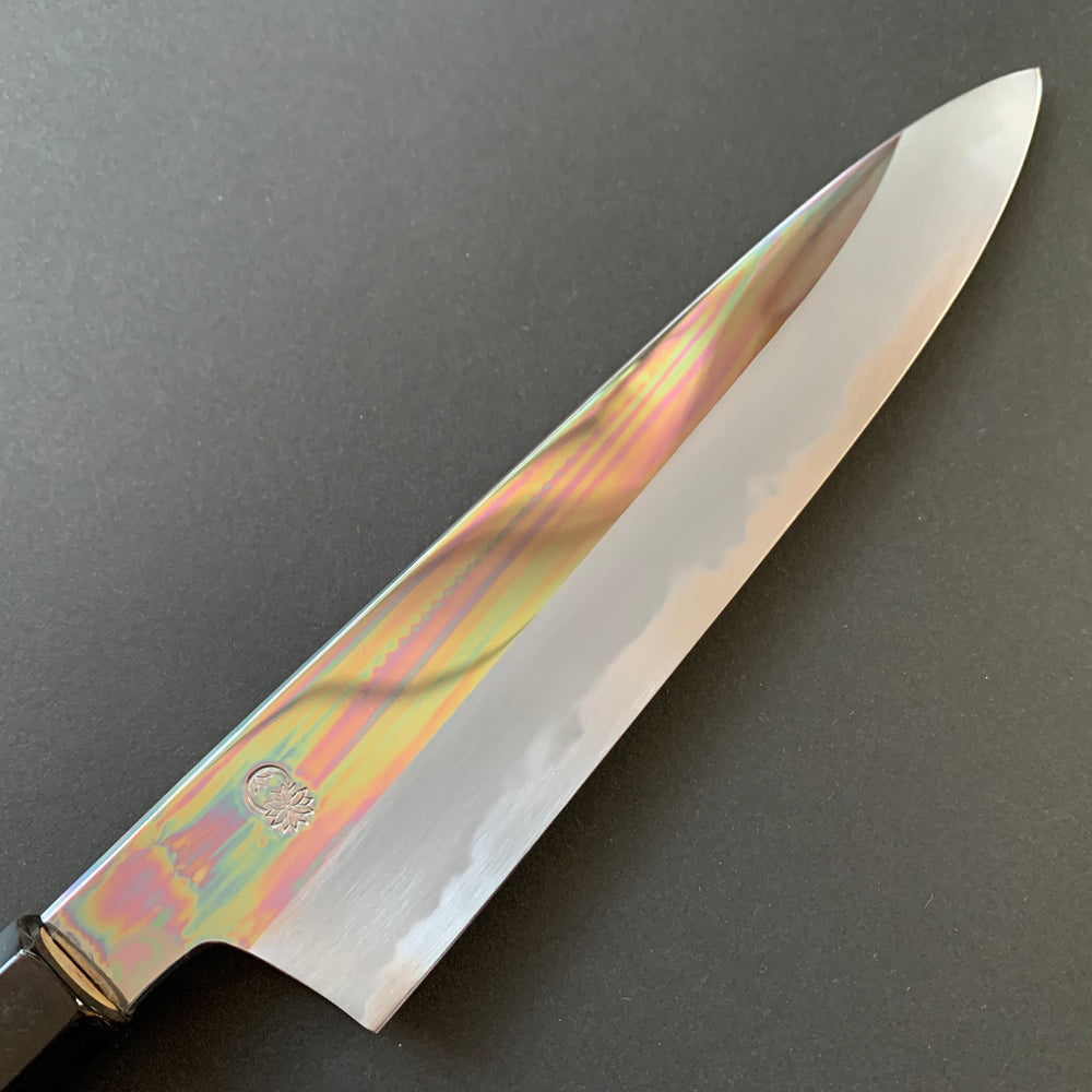 Gyuto Knife, Shirogami 2 with iron cladding, mirror polished finish, Choyo range - Sakai Kikumori