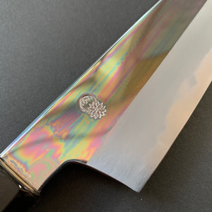 Gyuto Knife, Shirogami 2 with iron cladding, mirror polished finish, Choyo range - Sakai Kikumori