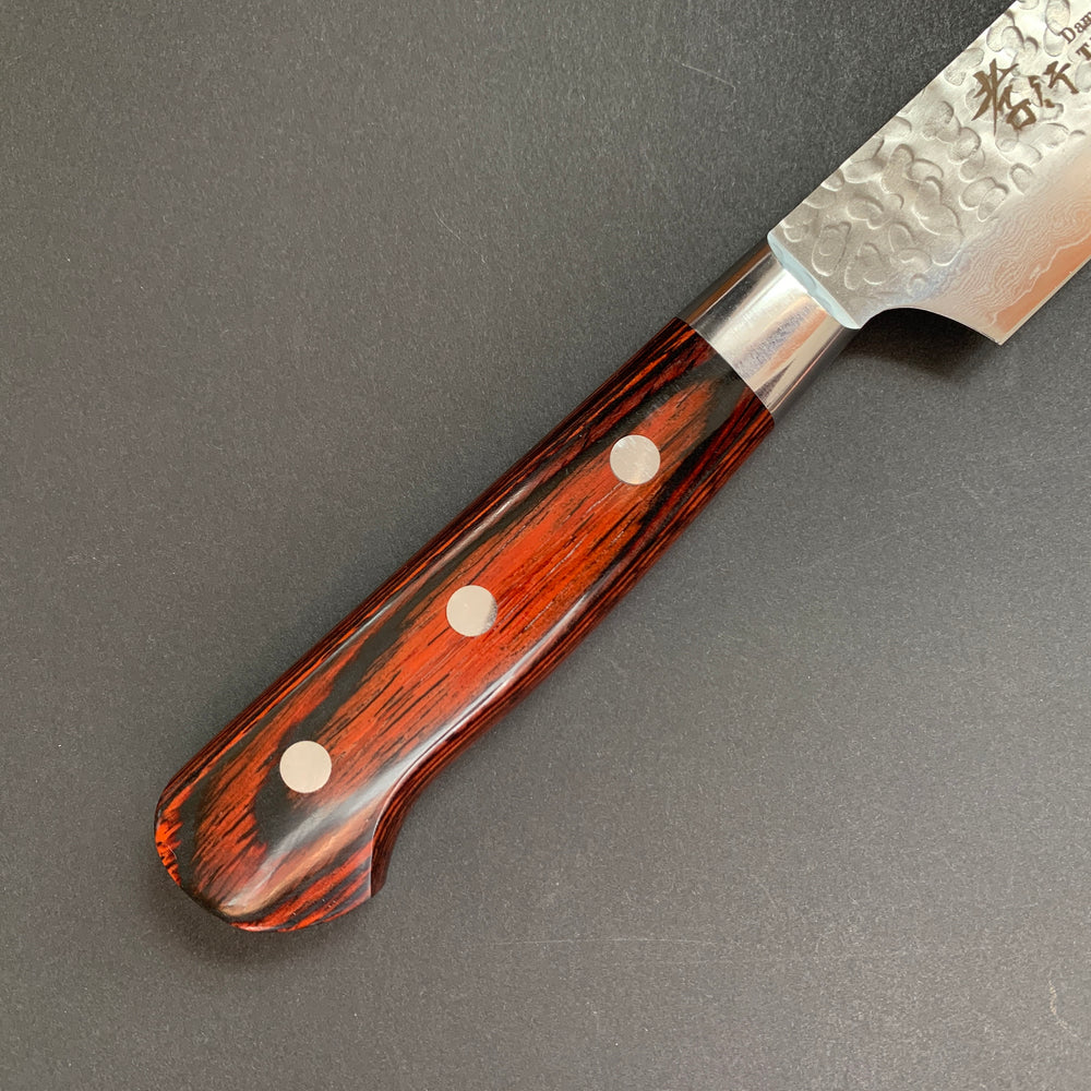 Kengata Sujihiki knife, VG10 stainless steel, Damascus Tsuchime finish - Sakai Takayuki