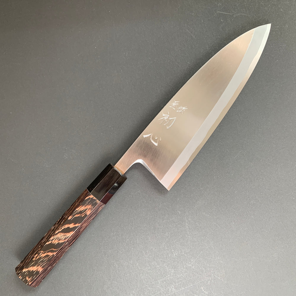 Deba knife, Shirogami 2, polished finish - Hatsukokoro Shirasagi