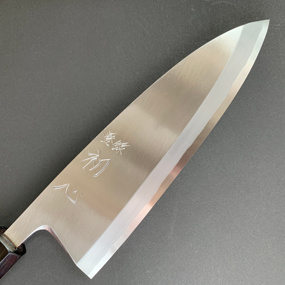 Deba knife, Shirogami 2, polished finish - Hatsukokoro Shirasagi