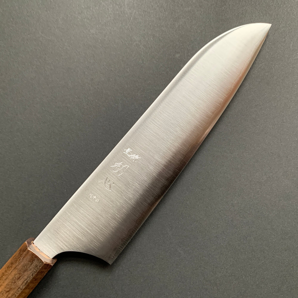 Santoku knife, Aogami Super core with stainless steel cladding, Polished finish, Hayabusa range - Hatsukokoro